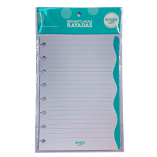 Imagen de Repuesto hojas rayado mooving para cuadernos loops a5