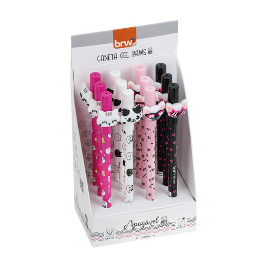 Imagen de boligrafo borrable 0.7mm BRW - paws - display 12un surtido