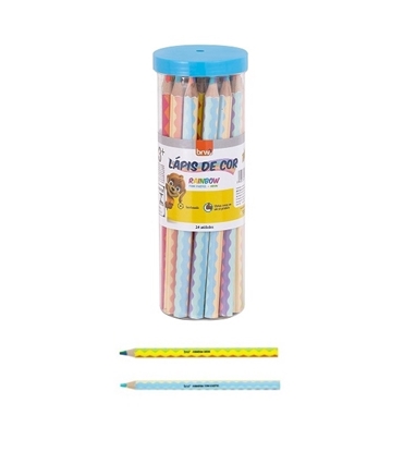 Imagen de Brw lapiz rainbow - pastel y neon pote 24 unidades