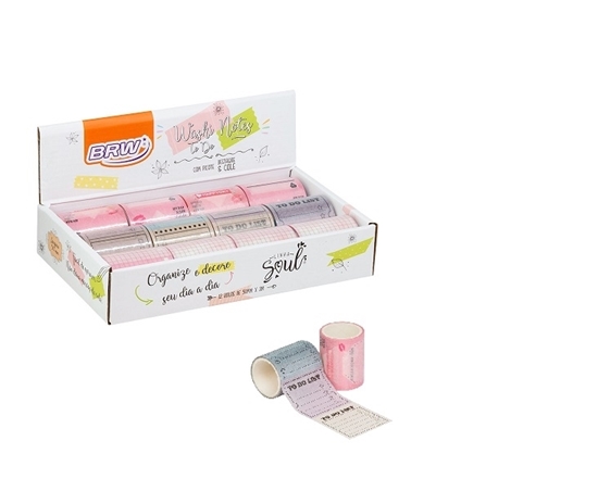 Imagen de Brw cinta adhesiva washi tape -to do- 50x30mm display 12 unidades