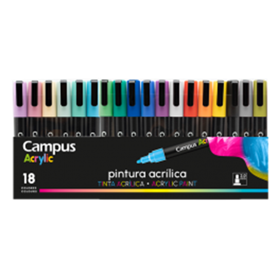 Imagen de Marcador campus acrilico 18 colores