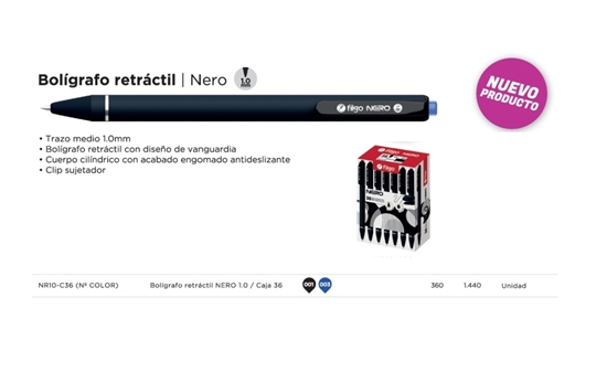 Imagen de Filgo bolígrafo retráctil nero 1.0 - caja 36