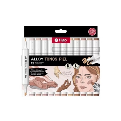 Imagen de Filgo marcador artistico alloy - estuche 12 color piel