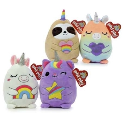 Imagen de Peluche spandex unicornio arcoiris 18cm