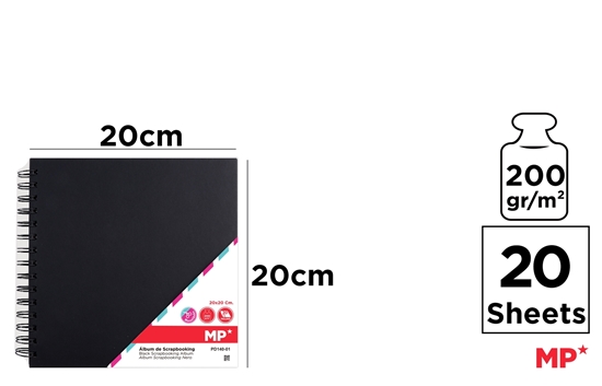 Imagen de Album para scrapbooking negro 20X20CM 200gr main paper PD140-01