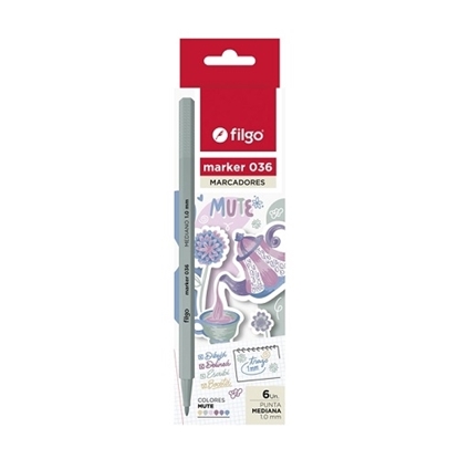 Imagen de Filgo marcador marker 036 - estuche 6 Mute