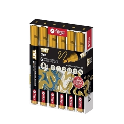 Imagen de Filgo marcador acrilico tnt 3.0 - caja 6 oro