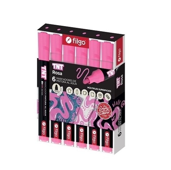 Imagen de Marcador Filgo acrilico tnt 3.0 - caja 6 rosa