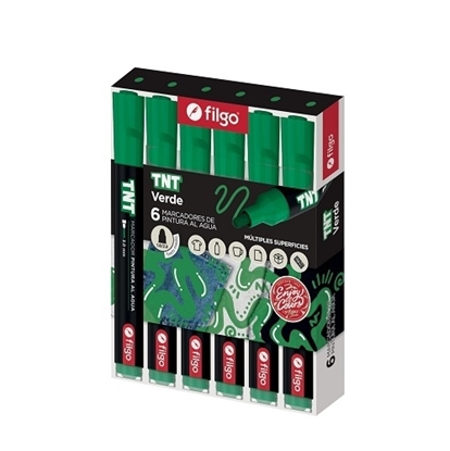 Imagen de Marcador Filgo acrilico tnt 3.0 - caja 6 verde
