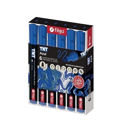 Imagen de Filgo marcador acrilico tnt 3.0 - caja 6 azul