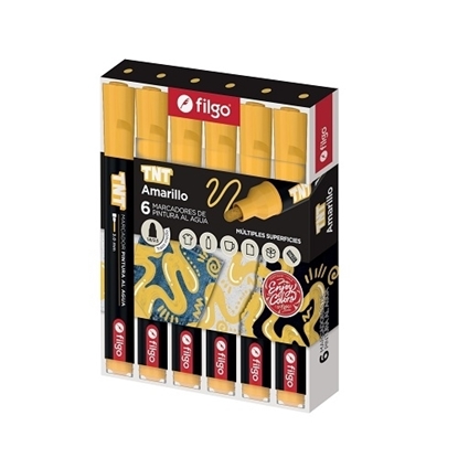 Imagen de Marcador Filgo acrilico tnt 3.0 - caja 6 amarillo