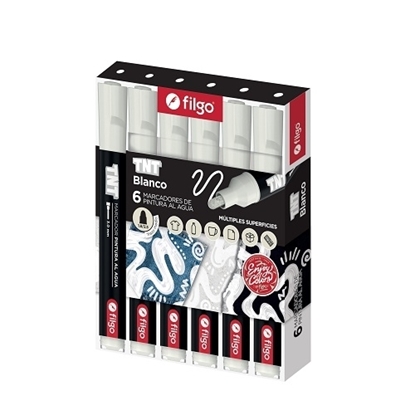 Imagen de Marcador Filgo acrilico tnt 3.0 - caja 6 blanco
