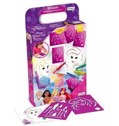 Imagen de Marcador aerografo princesas 6 unidades + stencils royal