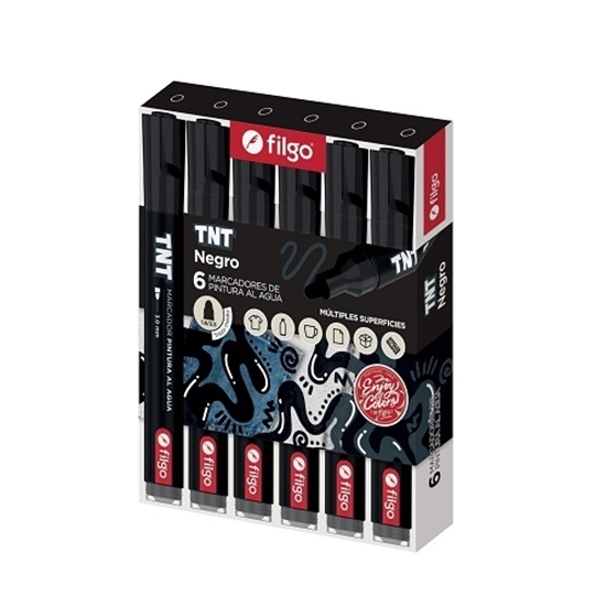 Imagen de Marcador Filgo acrilico tnt 3.0 - caja 6 negro