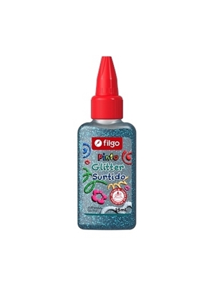 Imagen de goma con brillantina Filgo pinto glitter 25 ml - azul caja 12 unidades
