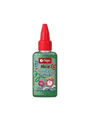 Imagen de goma con brillantina Filgo pinto glitter 25 ml -verde caja 12 unidades