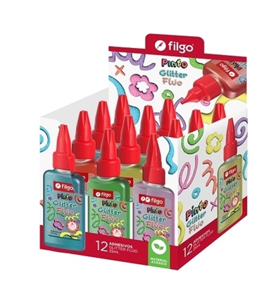Imagen de goma con brillantina Filgo pinto glitter 25 ml - fluo caja 12 unidades