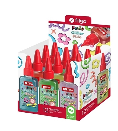Imagen de goma con brillantina Filgo pinto glitter 25 ml - fluo caja 12 unidades