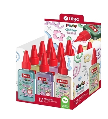 Imagen de goma con brillantina Filgo pinto glitter 25 ml - pastel caja 12  unidades