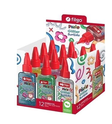 Imagen de goma con brillantina Filgo pinto glitter 25 ml - surtido caja 12 unidades