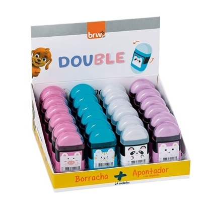 Imagen de sacapunta plastico con goma - zoo Brw  - display 24