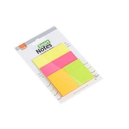 Imagen de notas autoadhesivas BRW - fullcolors neon 4 block tamaños diferentes de 25 hojas c/u