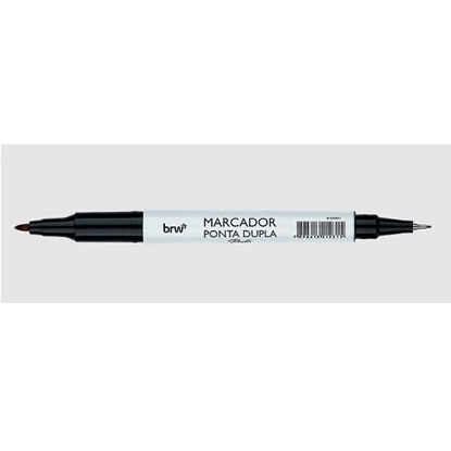 Imagen de marcador cd brw - punta doble negro- caja 12 un
