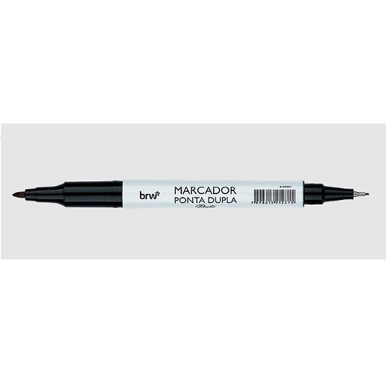 Imagen de marcador cd brw - punta doble negro- caja 12 un