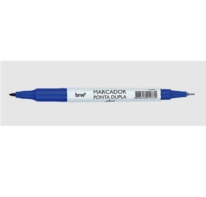 Imagen de marcador cd punta doble BRW - azul- caja 12 un