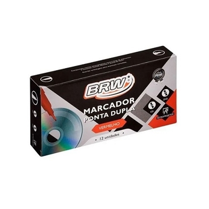 Imagen de marcador cd punta doble BRW rojo- caja 12 un