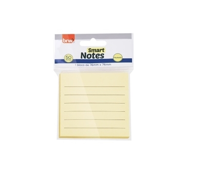Imagen de notas autoadhesivas BRW 76x76 rayado amarillo pastel