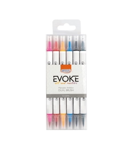 Imagen de marcador artistico evoke dual brush pen BRW - blister 6 un