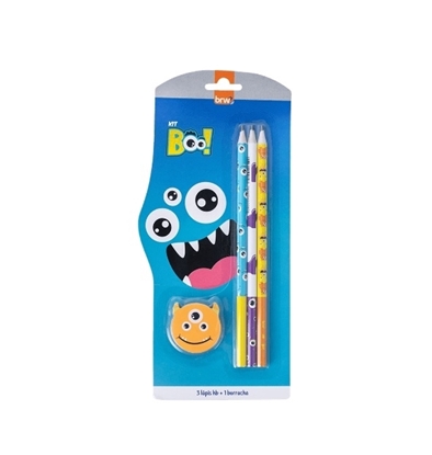 Imagen de Kit escolar Brw monster - blister