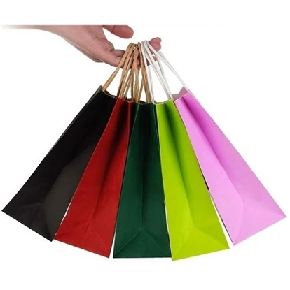 Imagen de Bolsa papel colores intensos surtidos 33X26X12CM ilustra 12 UNIDADES