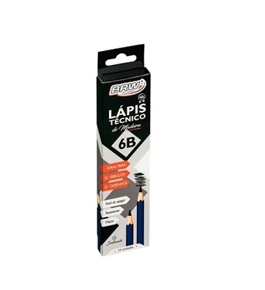 Imagen de Brw lapiz 6b madera hexagonal - caja 12 un