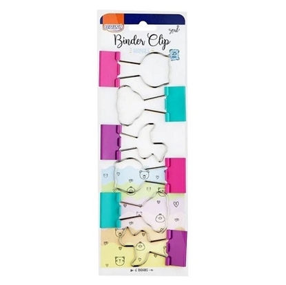 Imagen de Brw doble clip con formas pastel 25 mm - blister 6 un