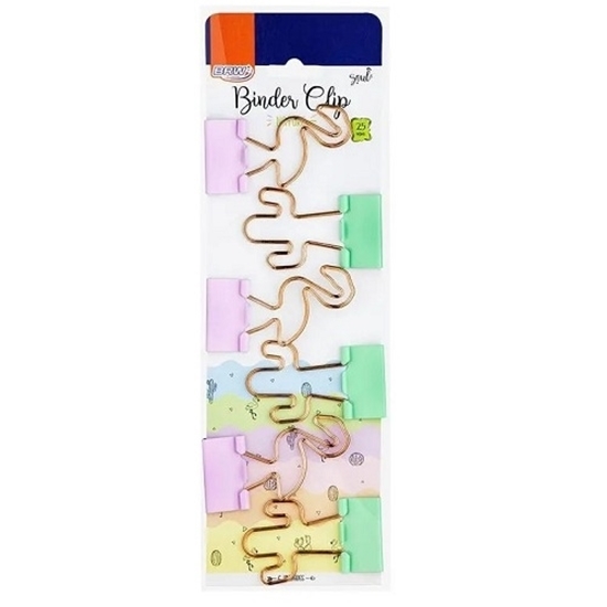 Imagen de Brw doble clip con formas pastel 25 mm - blister 6 un