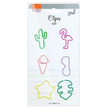 Imagen de Brw clip con formas tonos pastel - blister 6 un