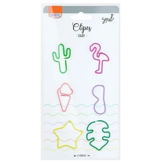 Imagen de Brw clip con formas tonos pastel - blister 6 un
