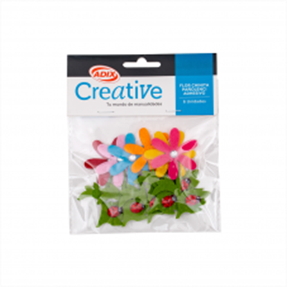 Imagen de Flor c/chinita pañolenci creative 6 unidades