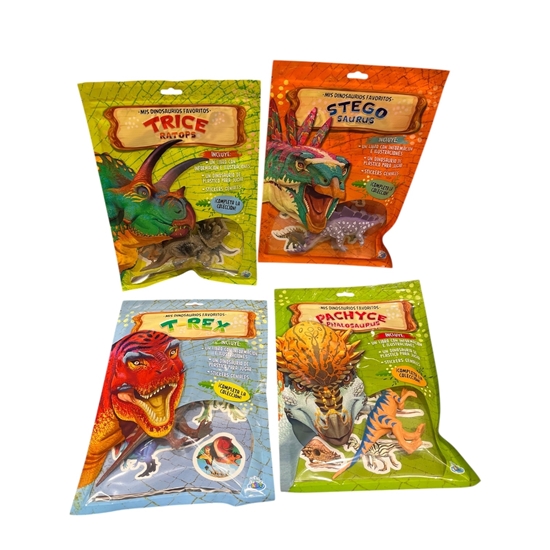 Imagen de Libro mi dinosaurio favoritos + dino en bolsa