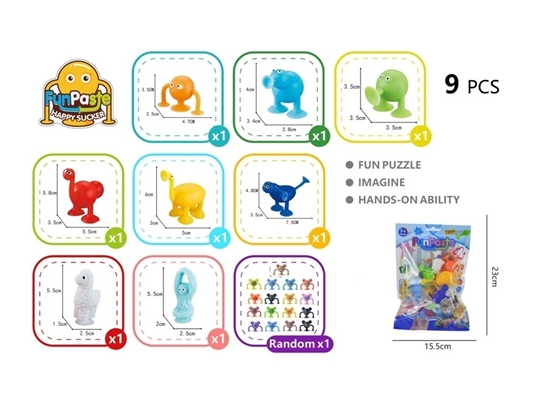 Imagen de Piezas con ventosa animales 9p.              /150