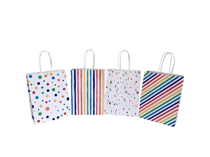 Imagen de Bolsa papel fantasia 22x16x8cm 4 diseños 12 surtidas