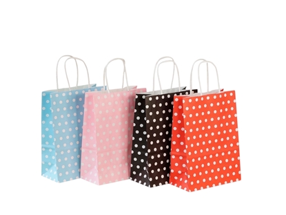 Imagen de Bolsa papel lunares 22x16x8cm 4 diseños 12 surtidas