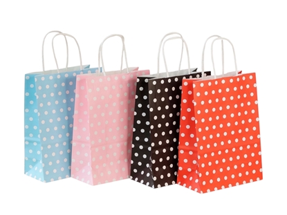 Imagen de Bolsa papel lunares 33x26x12cm 4 diseños 12 surtidas