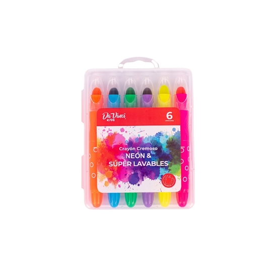 Imagen de Crayon cremoso davinci kids set x6 neón