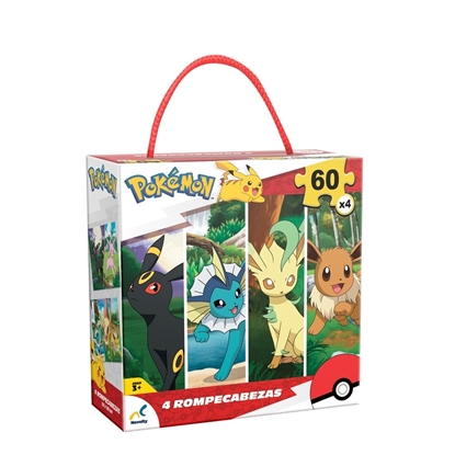 Imagen de Puzzle 60p 4 en 1 eevee pokemon jca-4640f