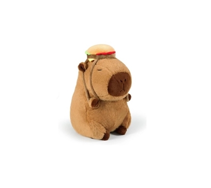 Imagen de a.Peluche capibara con hamburguesa 25 cm