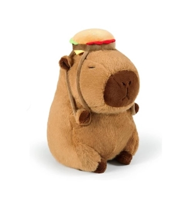 Imagen de Peluche capibara con hamburguesa 40 cm