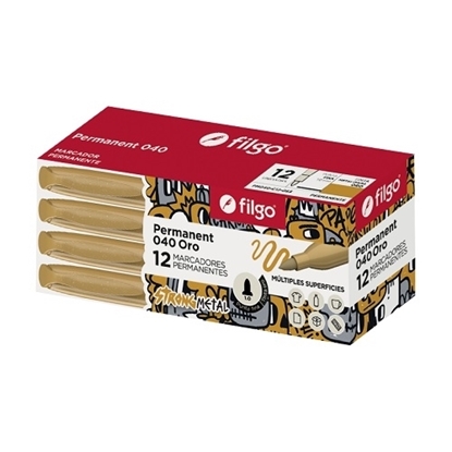 Imagen de Filgo marcador permanente 040 fino - caja 12 oro